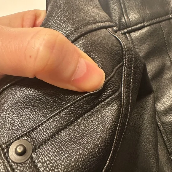 SPANX high rise Black Faux Leather Skinny Pants - Picture 2 of 6